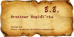 Brettner Boglárka névjegykártya